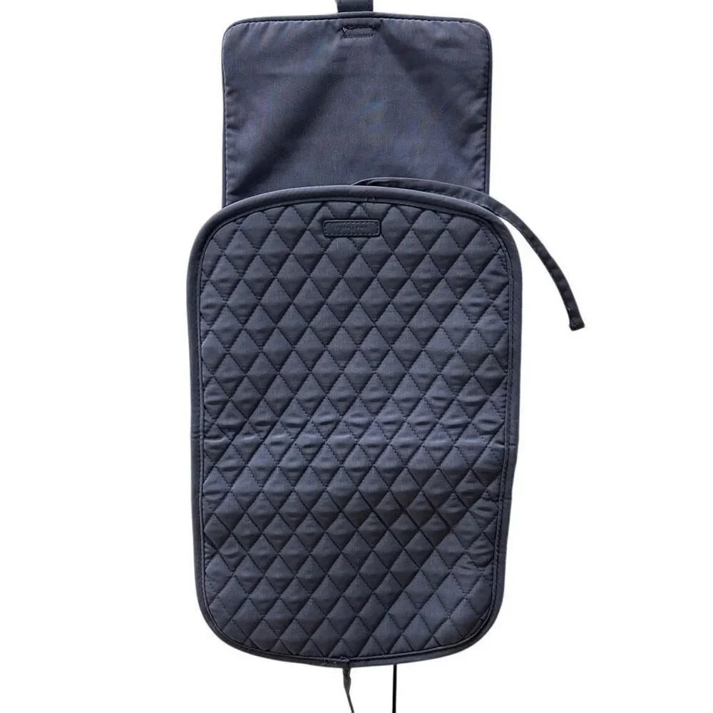 Vera Bradley Cosmetic Hanging Travel Bag Organizer Medium Gray Diamond Quilted